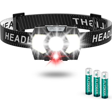 Lampe Frontale LED(2 Pièces/1 Pièce), High Lumens Torche Frontale Puissante, Piles Comprennent, Multiples Modes D'éclairage, IPX5 Étanche pour Camping, Jogging, Pêche