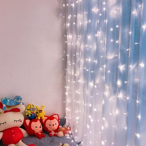 Guirlande lumineuse rideau USB, décoration féérique pour chambre, mur, mariage, intérieur et extérieur, plusieurs couleurs, lumière chaude en cascade, guirlande d'étoiles (1/5)