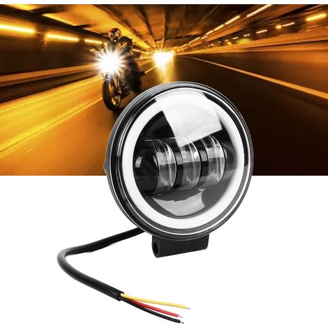 (Exclusivité Mexique) Projecteur de travail LED noir 30 W pour voiture, éclairage extérieur pour moto, modèle Wrangler rond à trois lampes avec éclairage d'appoint. (1/5)