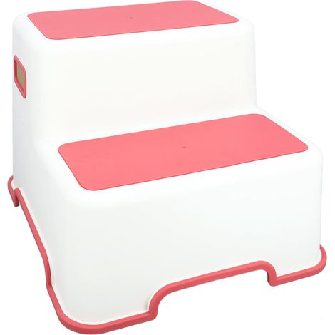 Marchepied pour enfants en plastique à 2 niveaux, antidérapant et épais, pour tout-petits, idéal pour le lavage des mains. (1/5)