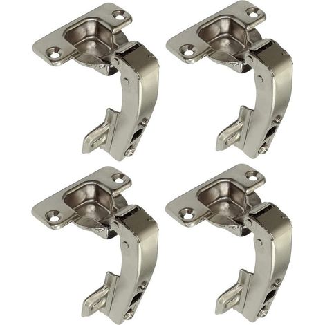 Lot de 4 charnières invisibles 90° clipsables – Pour porte de meuble d'angle – Amortisseur intégré – Ouverture de montage 35mm (1/5)
