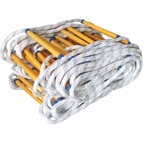 échelle D'évacuation Incendie - Corde En Nylon Et Polyester 3 Mètres - Crochets Métalliques Robustes - Pour Fenêtres Et Balcons - 1 Pièce (1/5)