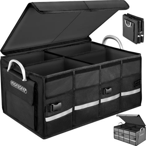 Organisateur de coffre de voiture pliable 68L – Polyester Oxford 1680D étanche – 4 poches en filet – Dimensions 60x35x30cm (1/5)