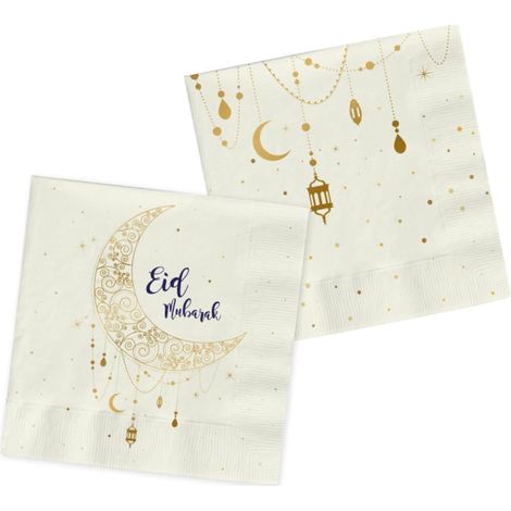 Folat 24894 Decoration Eid Mubarak - Tovaglioli a stella luna, 33 x 33 cm, 20 pezzi, decorazione Ramadan Aid Mubarak (1/2)