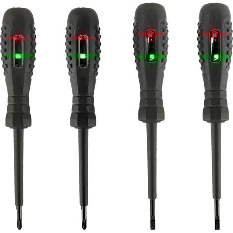 2-in-1 Magnetischer Schraubendreher mit Stromprüfer, Stromprüfer mit hohem Drehmoment, Spannungsprüferstift für Elektriker (2 Schlitzköpfe + 2 Kreuzschlitzköpfe) (1/5)