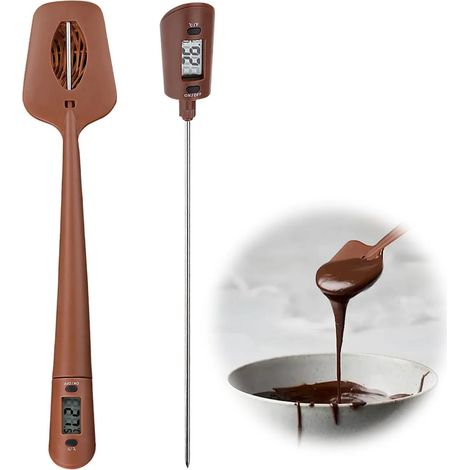 Termometro per alimenti con spatola in silicone: per misurare rapidamente la temperatura di sciroppi, cioccolato, latte, ecc. (1/5)