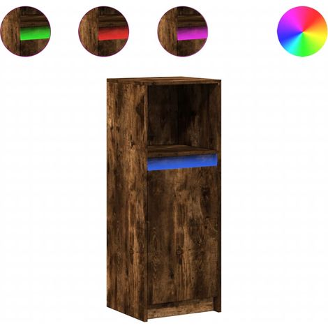 Maison Exclusive - Credenza con LED Rovere Fumo 38x34x100 cm in Legno Multistrato