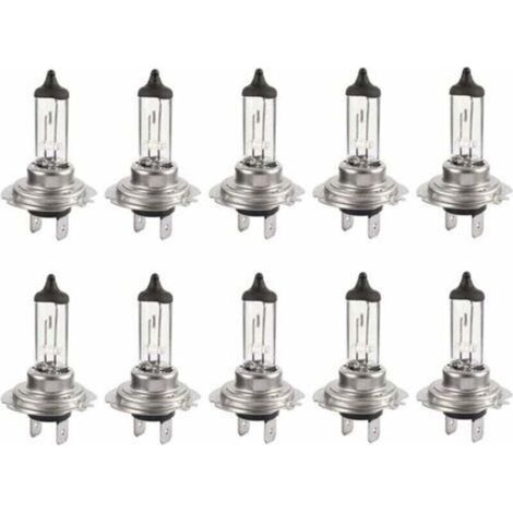 Lote de 10 bombillas halógenas LED H7 de 12V y 55W - Larga duración, luz blanca, luces de cruce para coche (1/5)