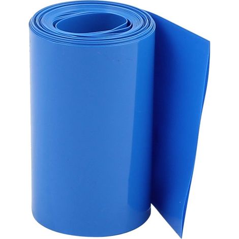 Gaine Thermorétractable Emballage Batterie PVC Tuyau Tube 60mm Plat Largeur pour 18650 Fournitures 2,1m Longueur Bleu (1/2)