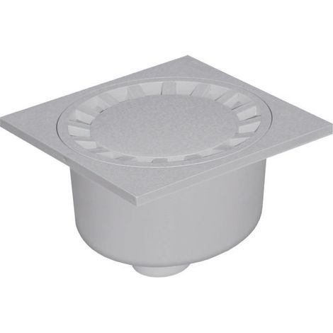 regards siphonnés en pvc antishock en abs 200x200mm avec grille 200x200 h138mm avec drain vert.dn63/75