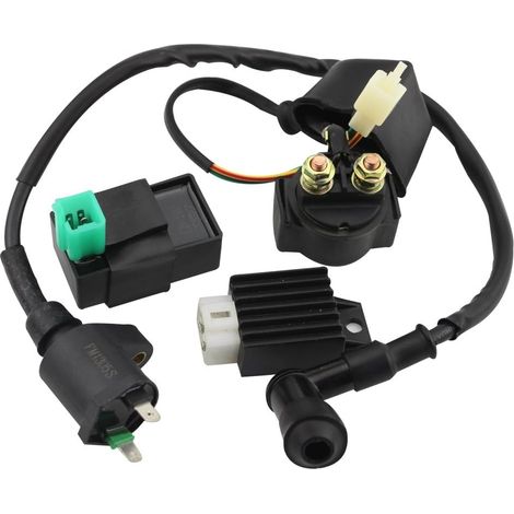 CDI Box Ignition Coil Starter Solenoid Relay Voltage Regulator Replacement for 50cc 70cc 90cc 110cc 125cc 125cc 150cc ATV Dirt Pit Bike Go Kart (1/5)