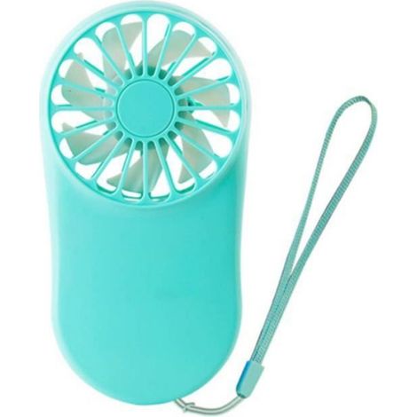Ventilateur USB - Batterie 1200 mAh - 3 Vitesses - Portable - 16,7 x 9 cm - 180 g - Bleu (1/4)