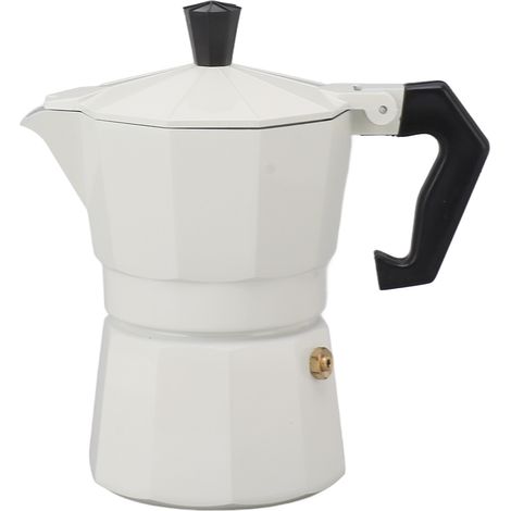 Cafetière italienne Moka à poser sur la cuisinière, en alliage d'aluminium, blanc, 300 ml (1/5)