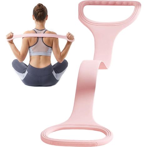 Bandes élastiques d'exercice  Ergonomiques, en silicone, portables, en forme de 8 - Sangle d'étirement du dos, pour les bras, le dos, les épaules, le cou, le fitness, le yoga et l'entraînement à domic