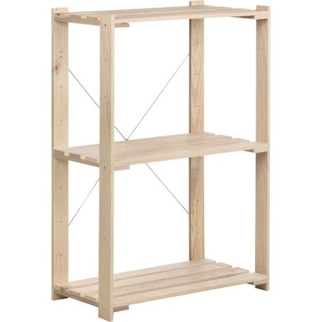 Etagère Nova 3 Tablettes Rangement Modulable En Pin Massif - Astigarraga (1/5)