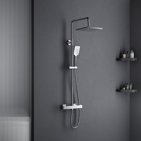 Shower Column with Thermostatic Mixer Tap,Thermostatic Shower Set,Shower Mixer for Bathroom Set 80-115CM (1/5)