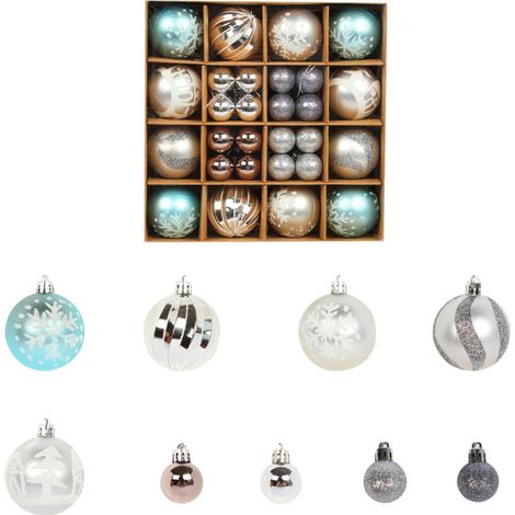 Dekorative Weihnachtsgeschenkbox mit Punkten (blau und silber) (1/2)