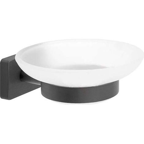 Novaservis Ferro Greta - Porte-savon avec support, verre mat/gun metal AGR02GM (1/2)