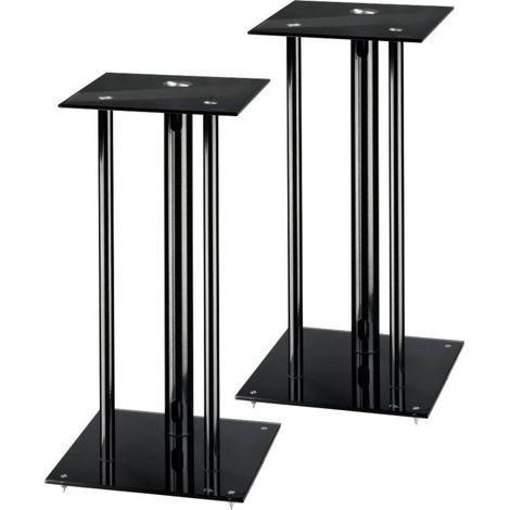 Supports d'enceinte - HAMA - Next - 2 supports - Verre noir - Pour grandes enceintes (1/3)