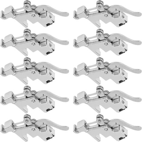 Lot de 10 supports de pied-de-biche en acier inoxydable pour machines à coudre domestiques multifonctions