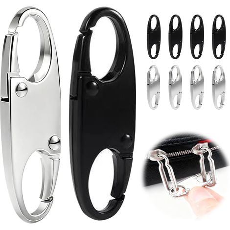 10 Pcs antivol Pour sac à dos bagages, fermetures éclair pour sac à dos, antivol - Pour sac à dos, bagages, portefeuille - Noir et argent (1/5)