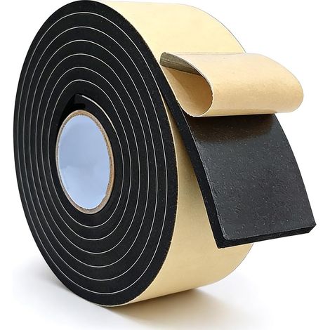 3 m Foam Sealing Tape, 100 mm (W) x 3 mm (D) Self-Adhesive Foam Rubber Sealing Tape, Foam Tape for Doors and Windows for Sound Insulation, as Draught Excluder and Anti-Collision Protection (1/5)