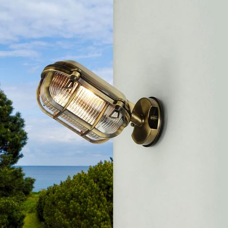 Wandlampe außen Glas Messing Wandleuchte außen Hof