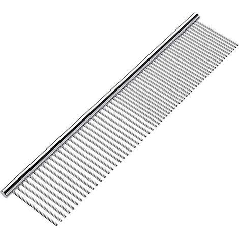 Pettine per animali domestici, acciaio inossidabile, 19 cm, argento (1/5)