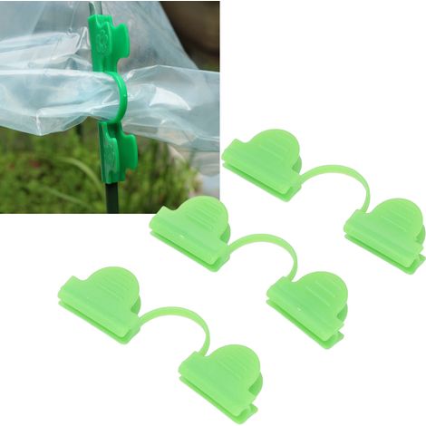 Doppelköpfiger Kunststoffclip, Gartenbedarf aus Fiberglas, Gewächshauszubehör, windfester Folienclip, Folienclip, 6 mm doppelköpfig hellgrün. (1/5)