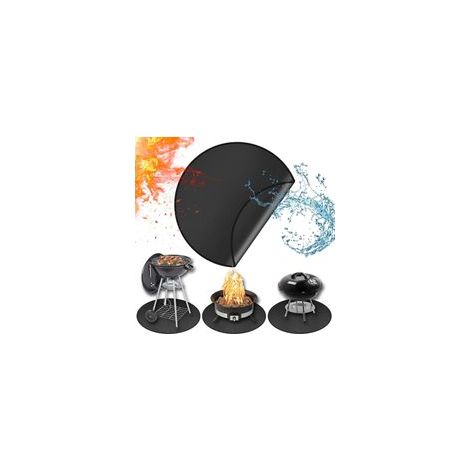 Tapis Anti Feu Rond Fibre de Verre Résistant au Feu 36 Pouces Tapis de Protection de Sol Ignifuge Résistant pour Barbecue en Plein Air Foyers
