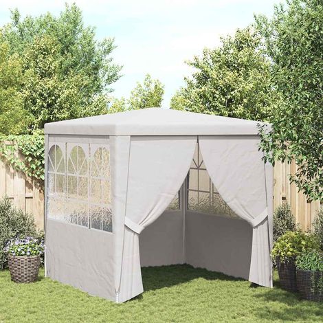 Tente de réception avec parois latérales 2,5x2,5m Blanc 90 g/m² (1/5)