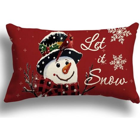 Housse Coussin Noel 30x50 Lot de 1 Housse de Coussin Deco Noel Coton et Lin Décoratif Taie d'oreiller 30 x 50 cm pour Chambre, Nanapé, Chaise, Lit Decoration Noel (1/5)