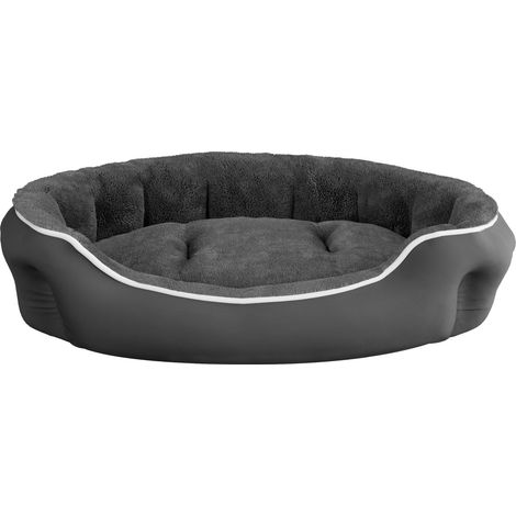Cuccia Imbottita per Cani e Gatti 75x65x20cm in Poliestere Coccole Grigio Scuro (1/5)