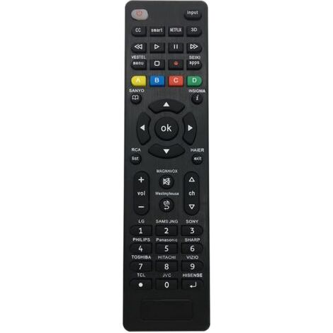 BUNTHAUS Télécommande universelle de remplacement pour téléviseurs intelligents Samsung, Sony, Philips, Panasonic, TCL, Sharp, Hitachi, Vizio, TCL, Toshiba et Hisense. Facile à installer. (1/5)