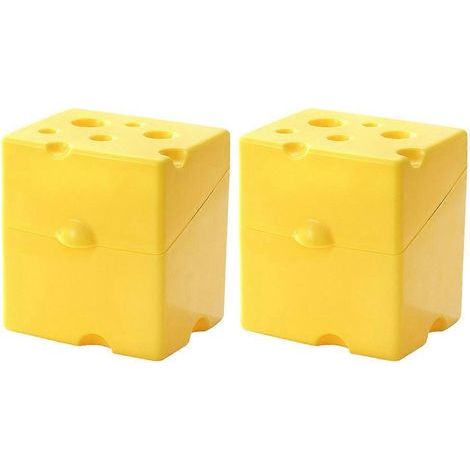 Boîte de conservation hermétique pour 2 tranches de fromage-10.50X10.00X8.00CM-Yellow (1/4)