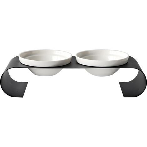 Gamelle pour chat en acier inoxydable, bol anti-débordement et antidérapant pour chaton et chien