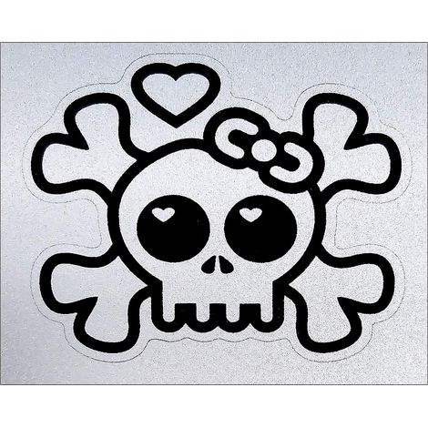 Sticker Adesivo Teschio Fiocco Rifrangente (1/5)