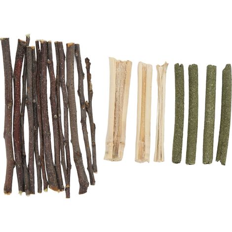Ensemble de jouets à mâcher pour Hamster, bâton d'herbe de branche de pomme Non toxique et sûr, bâtons molaires mixtes en bambou doux, 100g (1/5)