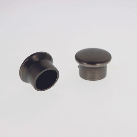 Lot de 2 Embouts Chapeau pour tringles à rideaux de Diam. 20mm en Carbone - BOULET