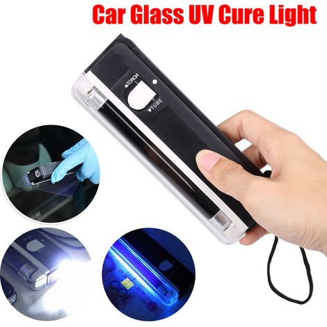 Auto Verre UV Cure LED Lumière Voiture Fenêtre Résine Durci Ultraviolet Lampe UV Éclairage Pare-Brise Réparation Billet Outils (1/5)