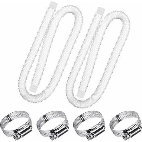 Ersatz-Poolschlauch mit 1,25 Zoll Durchmesser für Aufstellpools, Pool mit Metallklemme für Intex Filterpumpe oder 3,2 cm Schläuche - 1,5 Meter lang (2er-Pack) (1/5)