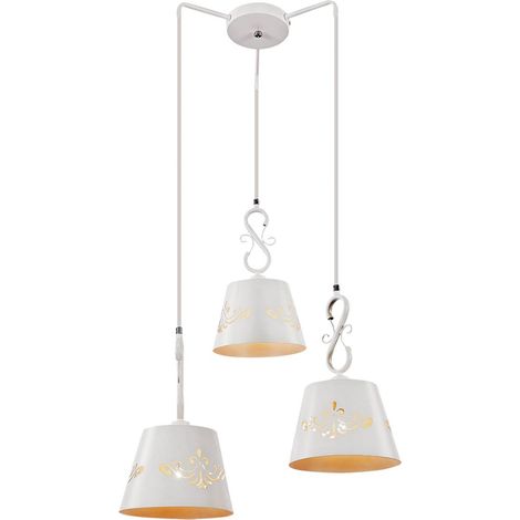 Lampada a sospensione Anna metallo metallo bianco opaco B: H 50 centimetri: 108 centimetri (1/5)