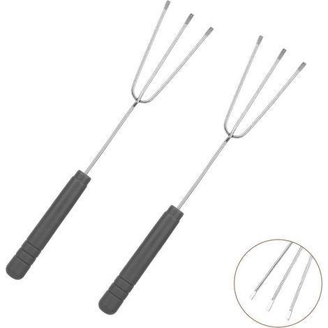 Cuchara de decoración de 2 piezas, pequeña, 18 cm, con pico cónico y mango. Ideal para decorar platos, pasteles, café y bollería. Color: plateado o gris. (1/5)