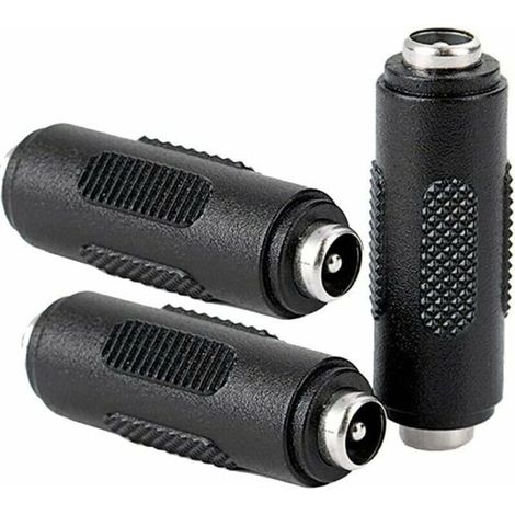 3 conectores de alimentación de CC hembra a hembra de 5,5 x 2,1 mm, adaptador acoplador hembra a hembra para CCTV (1/5)
