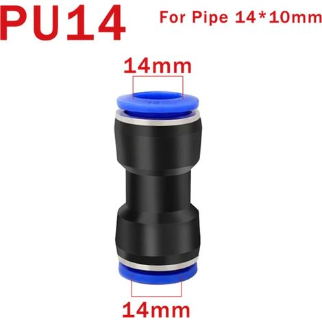 (PU-14-10PCS) Raccord pneumatique PU, connecteur PG pour tuyau d'air, raccord rapide droit à gaz à insertion rapide (1/5)