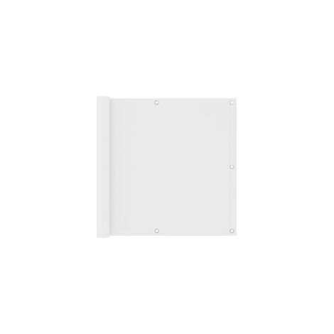 Paravent de balcon blanc, 90 x 400 cm, tissu Oxford - Crezuo (1/4)