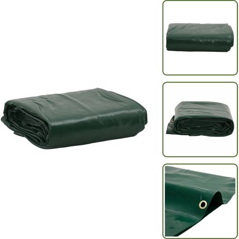 The Living Store Telone Verde 5x7 m 650 g/m² - Copertura per mobili da giardino