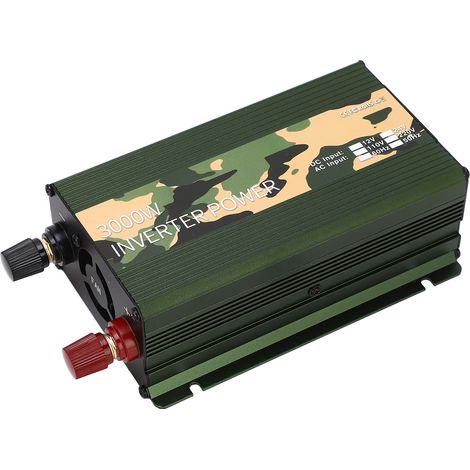 Onduleur 3000 W, convertisseur CC 12 V vers CA 220 V/110 V, onduleur solaire à onde sinusoïdale corrigée pour extérieur/montage sur véhicule, 110 V (1/5)