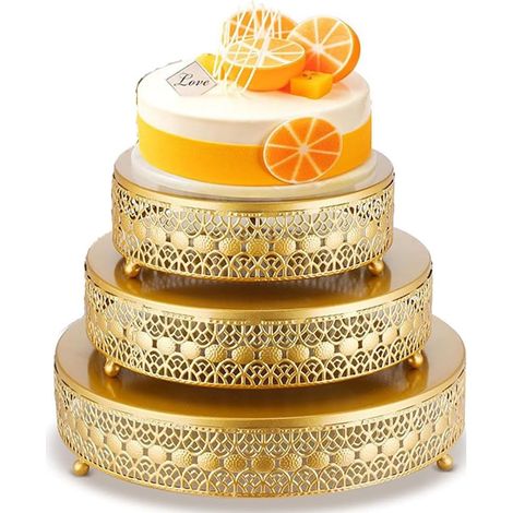 3 Pack Gold Metal Cake Stand for Party Dessert Birthday Baby Shower Dessert (1/5)