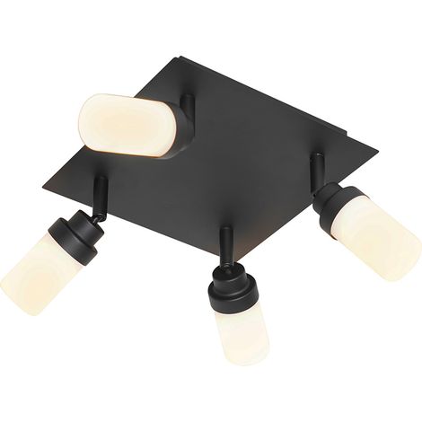 Moderner Badezimmerspot schwarz 4-Licht IP44 - Japie